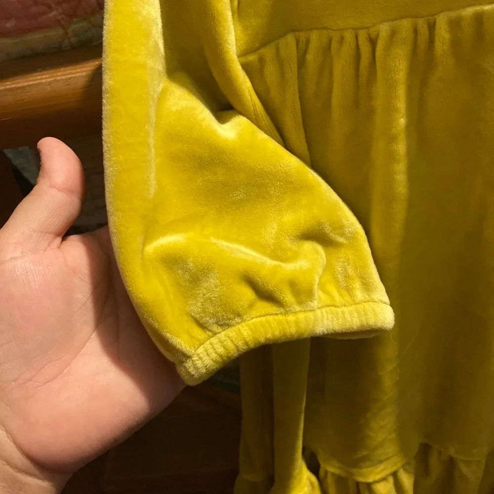 FUNDRAISER ITEM-Hanna Anderson Velvet dress girls size 5 chartruese - Picture 12 of 15